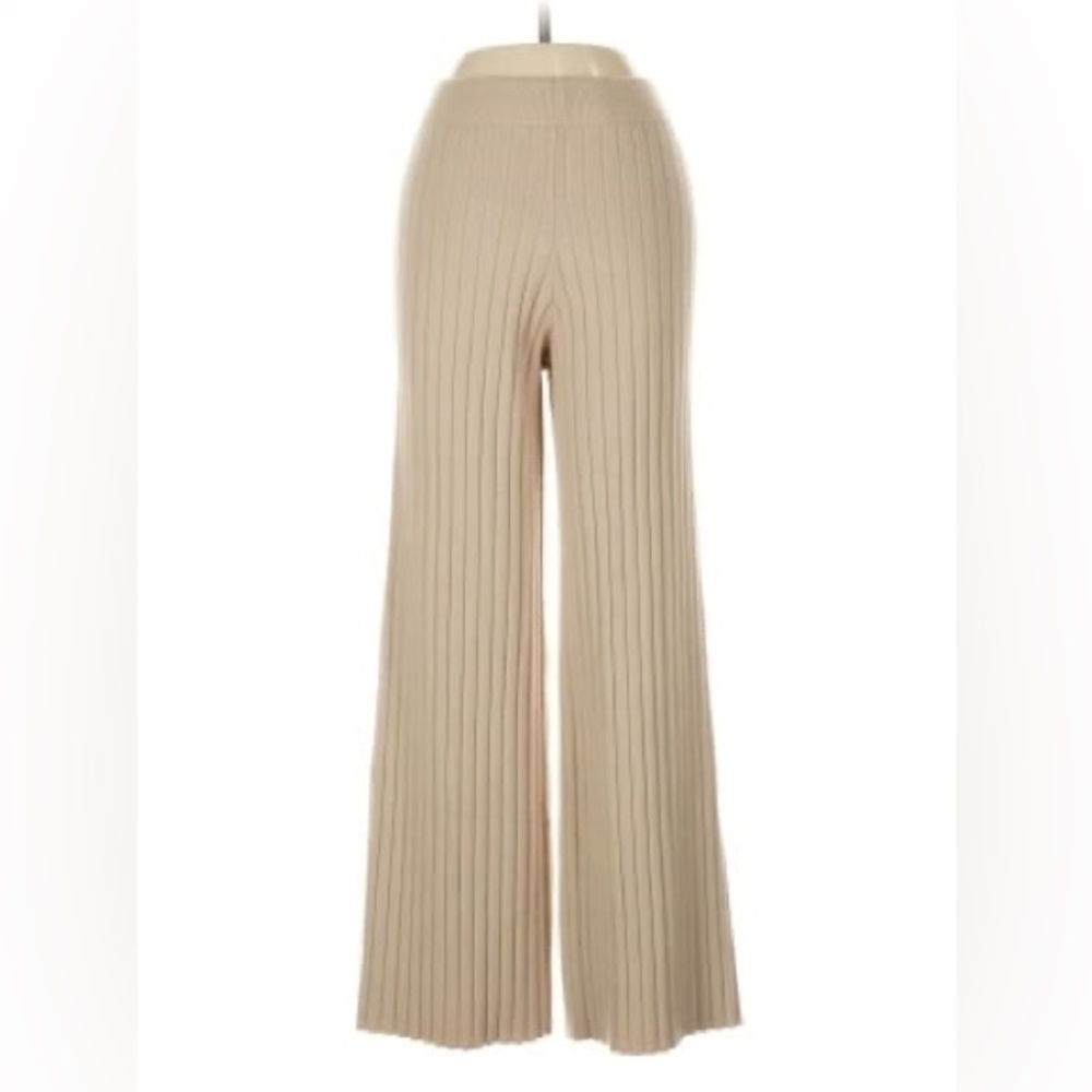 Sincerely Jules Tan Ribbed Knit Wide-Leg Pants 🤎